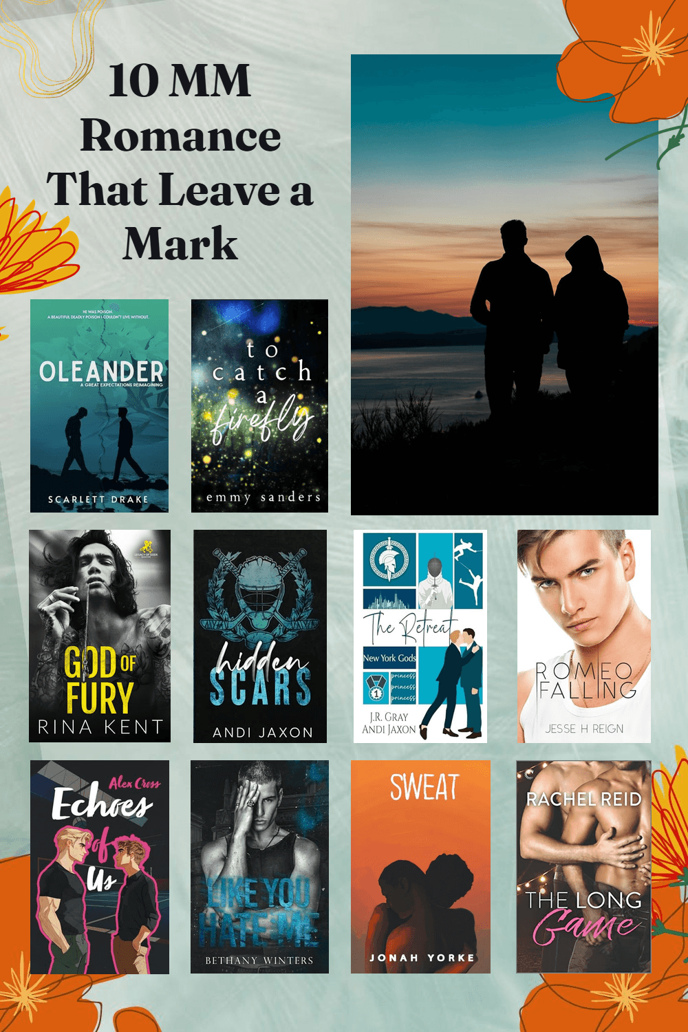 A collage for 10 MM Romance That Leave a Mark by Scarlett Drake. It reads "10 MM Romance That Leave a Mark"